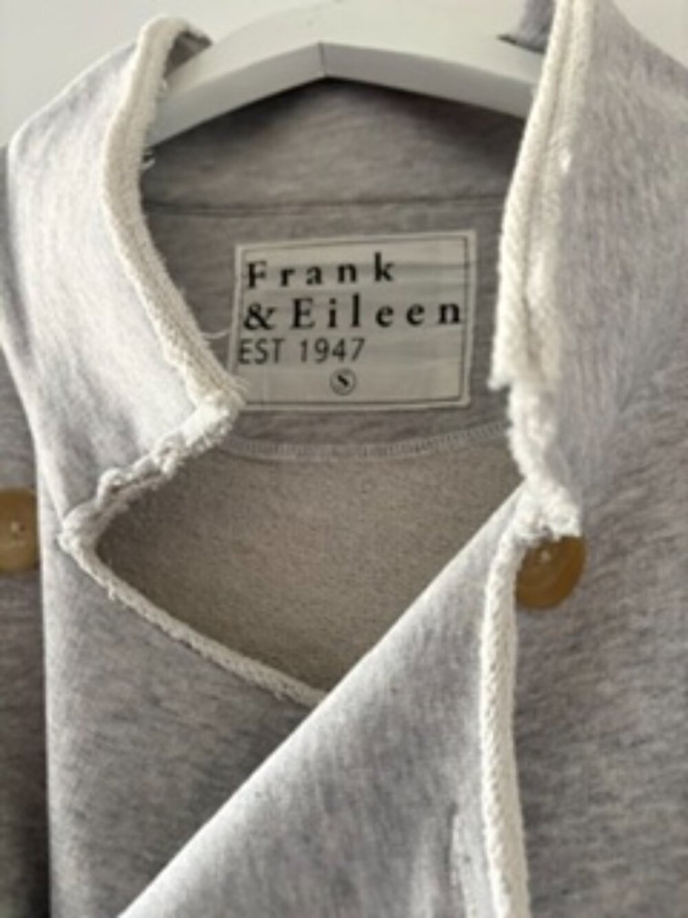 Frank & Eileen Belfast Tipperary Trench Gray Melange, Triple Fleece, S, EUC - Picture 3 of 4